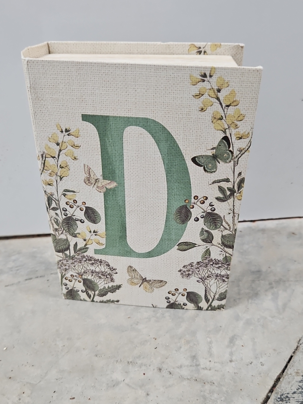 Decorative Book Shaped Box With Initial D